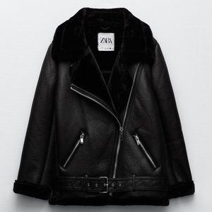 NWT - Faux fur moto jacket - Zara Double Faced Jacket